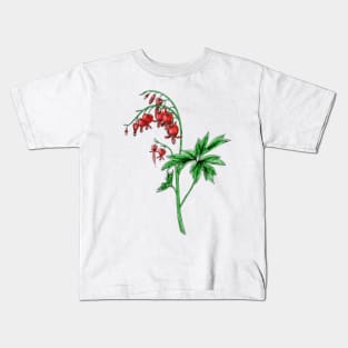 Red Bleeding Hearts Kids T-Shirt